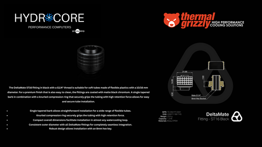 Thermal Grizzly DeltaMate Fitting - ST16 - Black