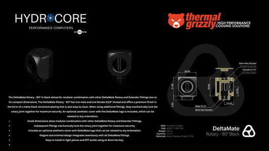 Thermal Grizzly DeltaMate Rotary - 90° - Black