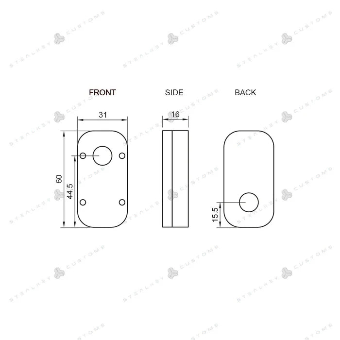 Stealkey Customs CubeTube Diagonal Port 60mm - Acrylic