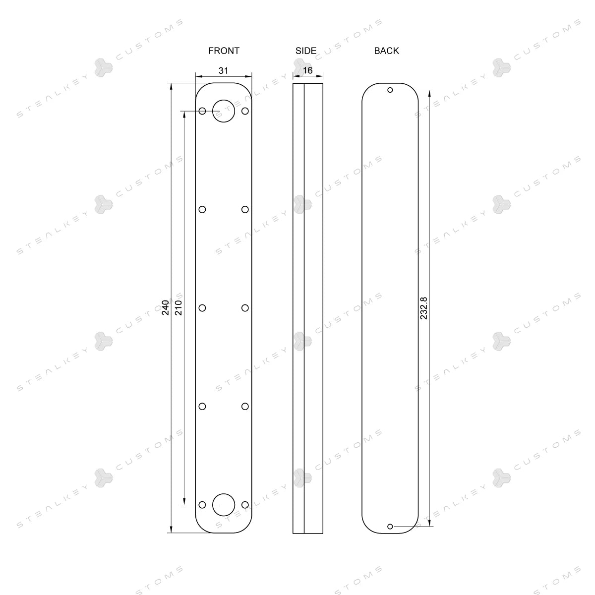 Stealkey Customs CubeTube 240mm - Acrylic