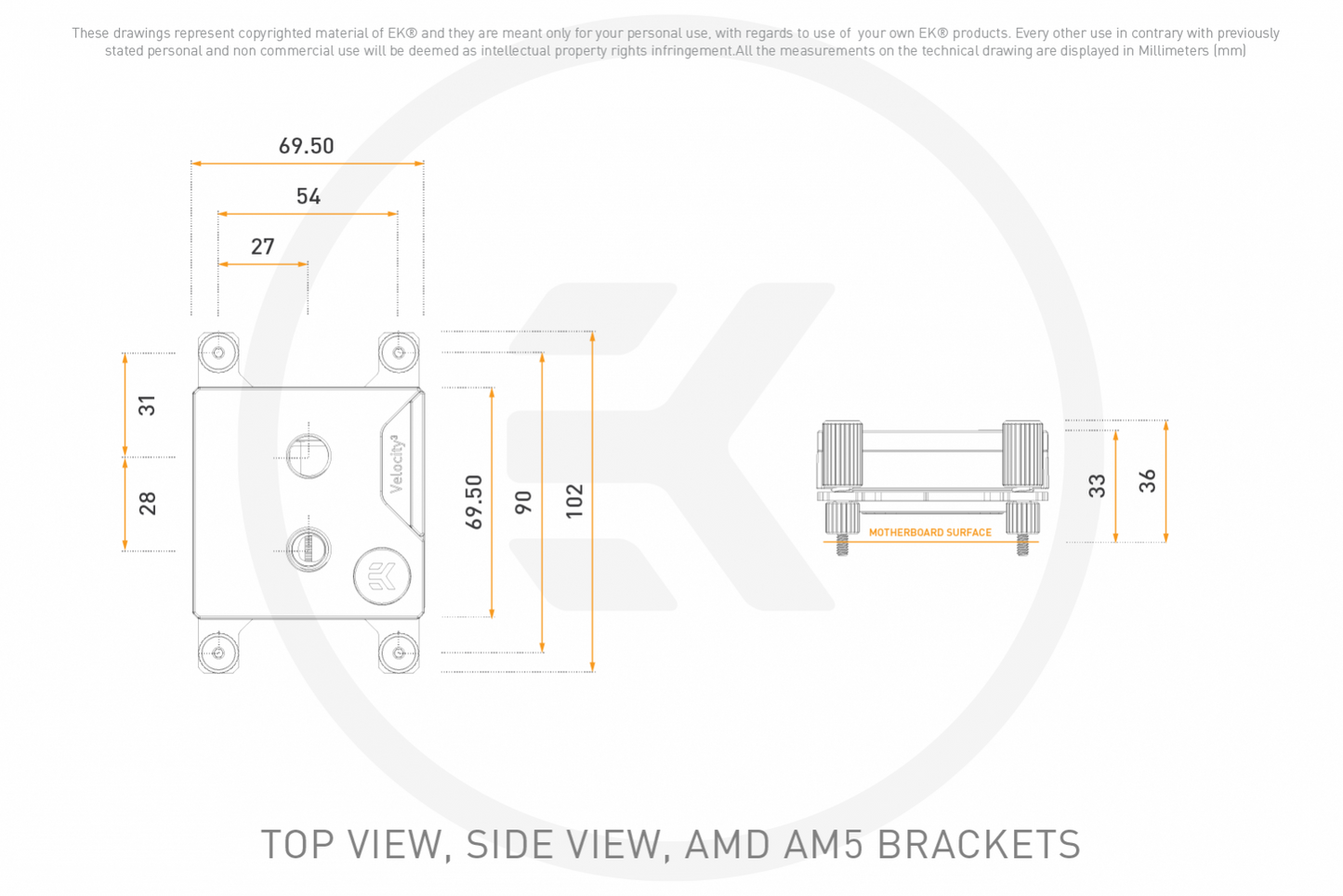 EK-Quantum Velocity³ 1700/1851/AM5 - Plexi